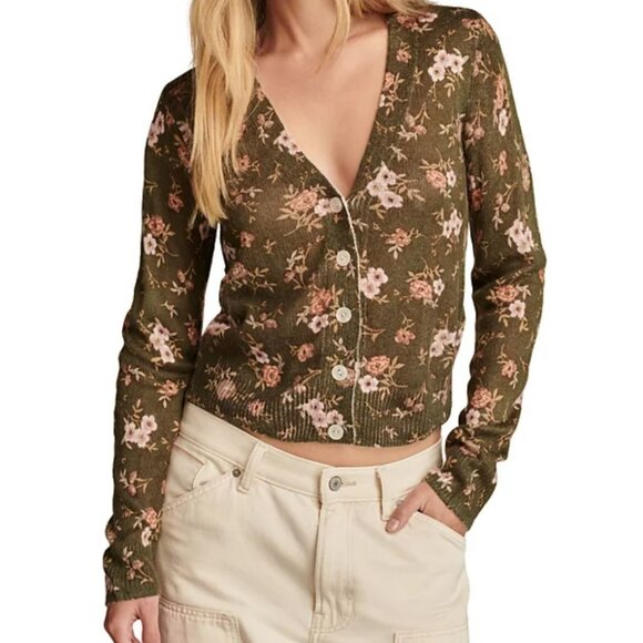 Lucky Brand Women's Floral Print Button-Front Cardigan Size S - Picture 1 of 12
